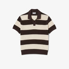 LACOSTE Polo listrado de manga curta e gola