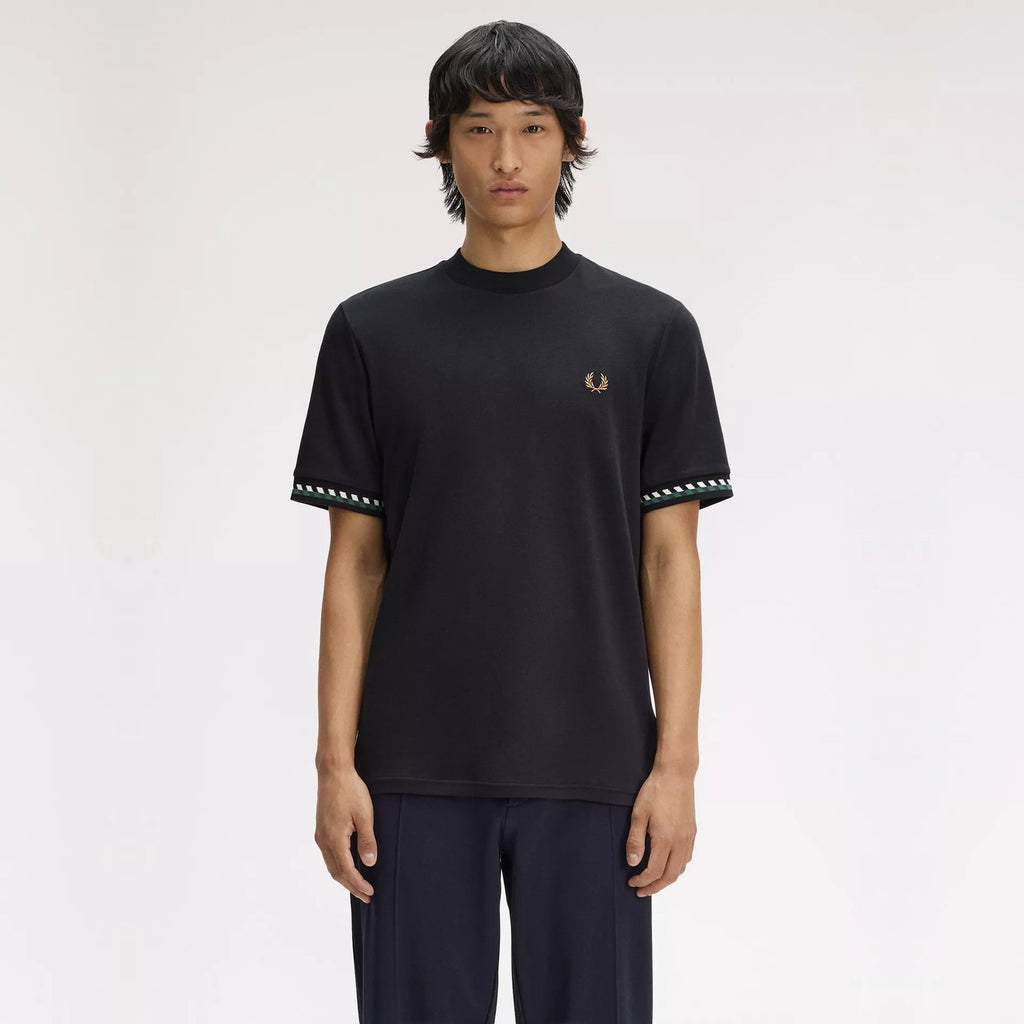 FRED PERRY T-shirt com punho em jacquard