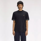 FRED PERRY T-shirt com punho em jacquard