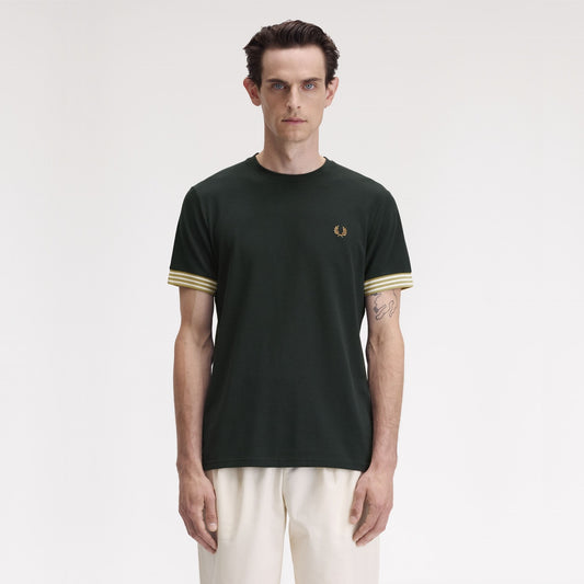 FRED PERRY T-shirt com punhos às riscas - CARISMAstore