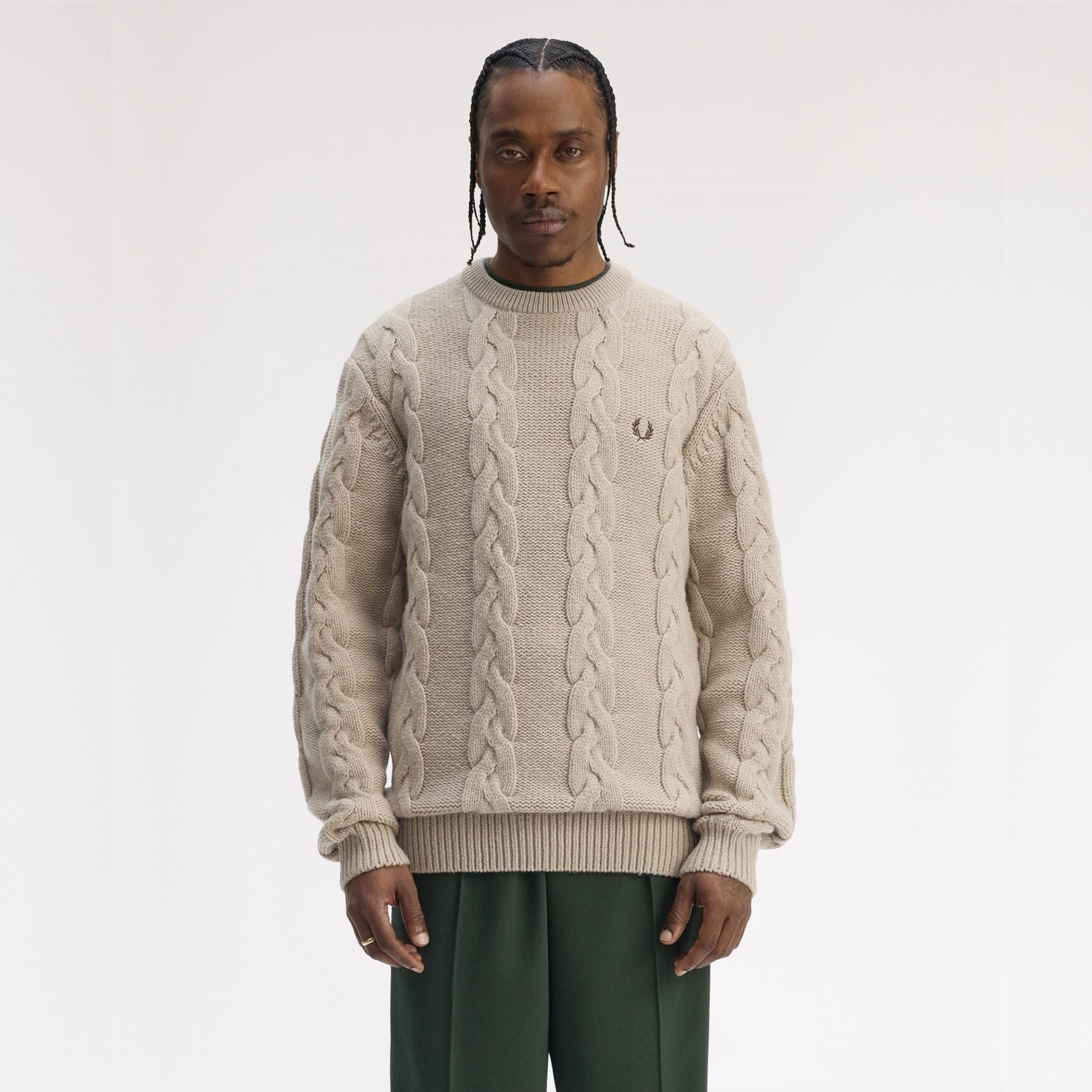 FRED PERRY Camisola em malha entrançada grossa - CARISMAstore