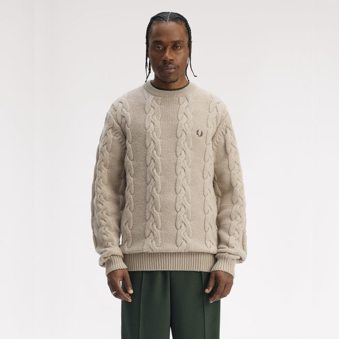 FRED PERRY Camisola em malha entrançada grossa - CARISMAstore