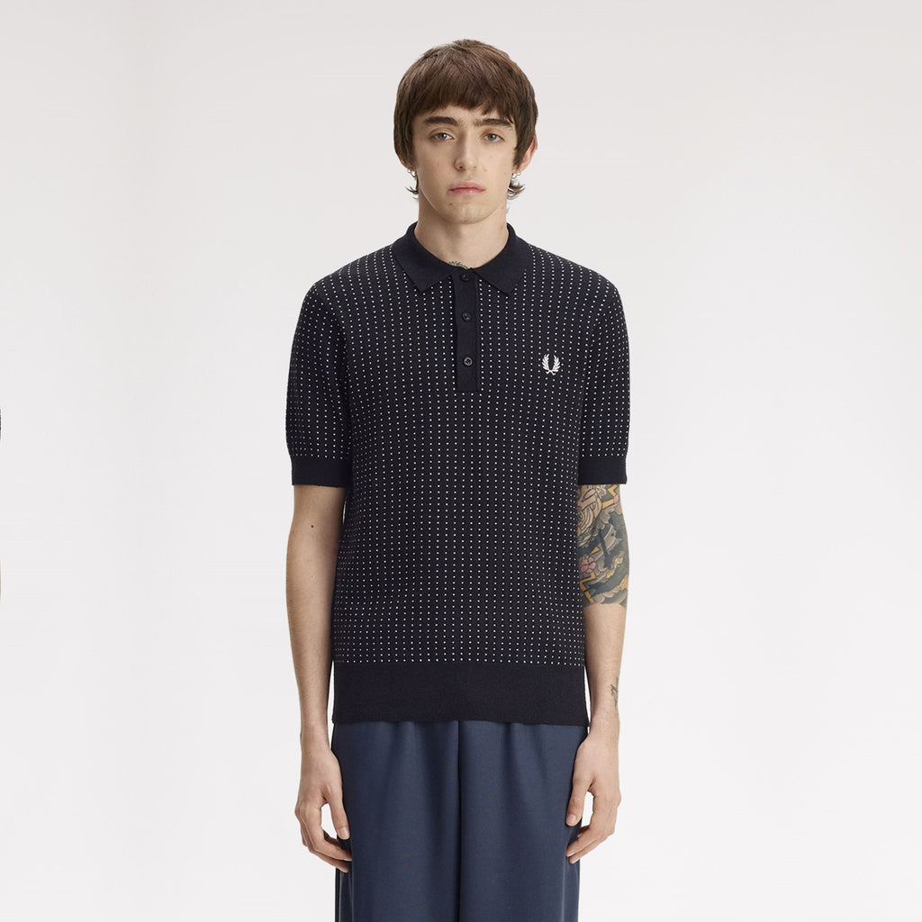 FRED PERRY Polo de malha bouclé com bolinhas