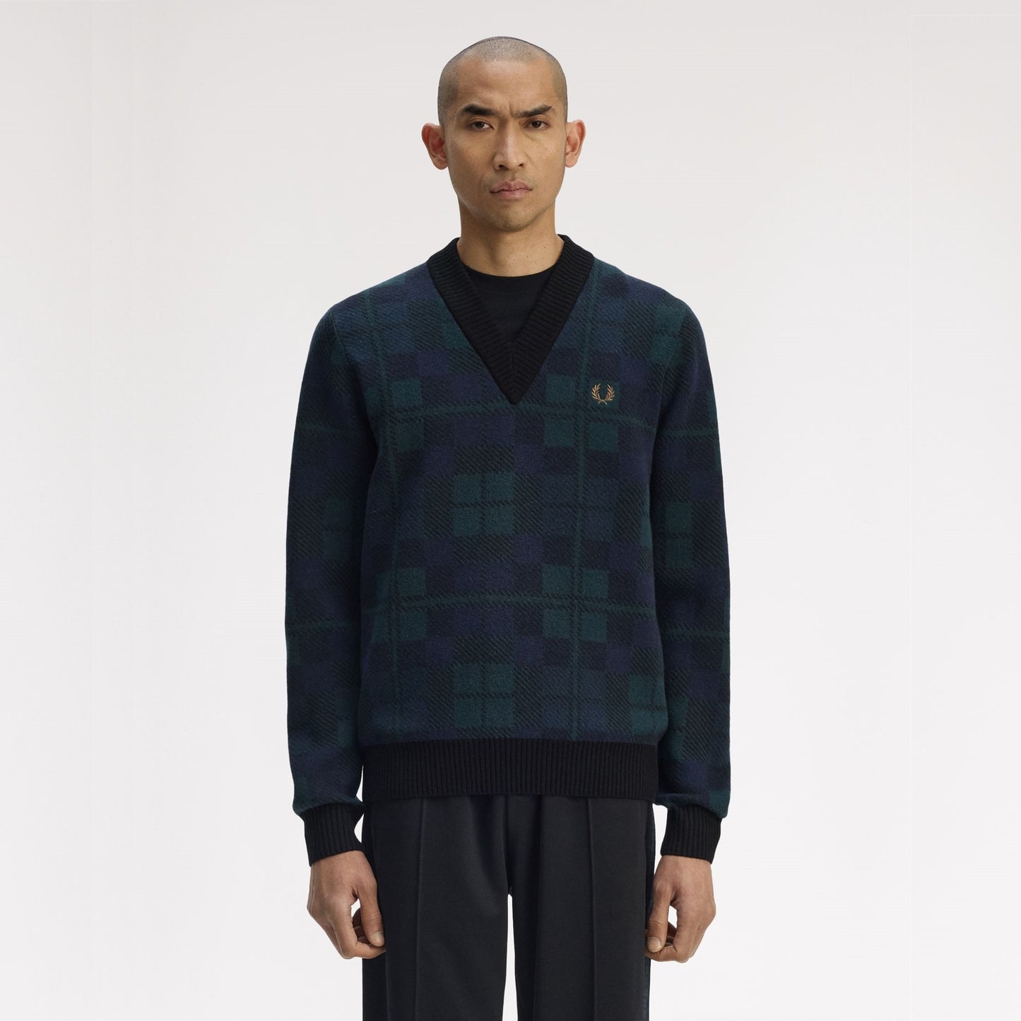 FRED PERRY Camisola com padrão tartan black watch - CARISMAstore