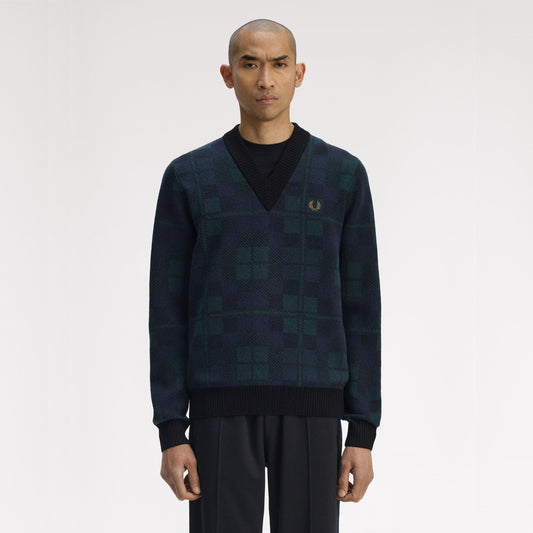 FRED PERRY Camisola com padrão tartan black watch - CARISMAstore