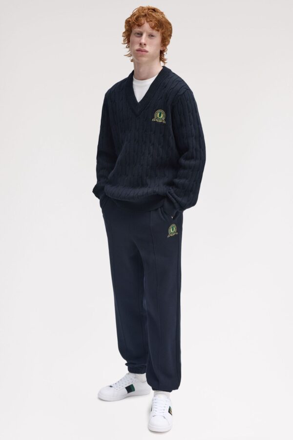 FRED PERRY Camisola em malha entrançada com emblema de ténis - Image 3